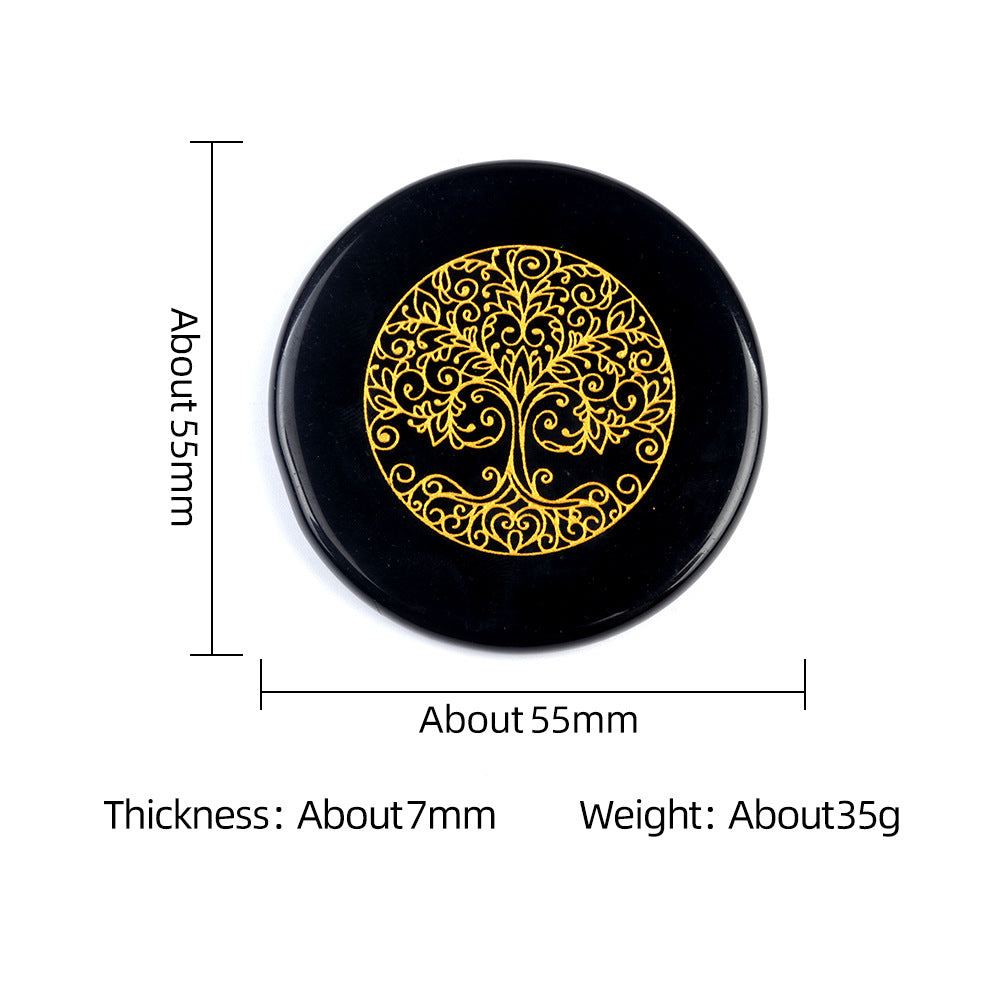 Obsidian Engraved Energy Disc