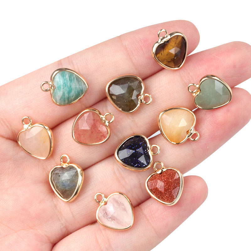 Faceted Crystal Heart Charm – 11mm