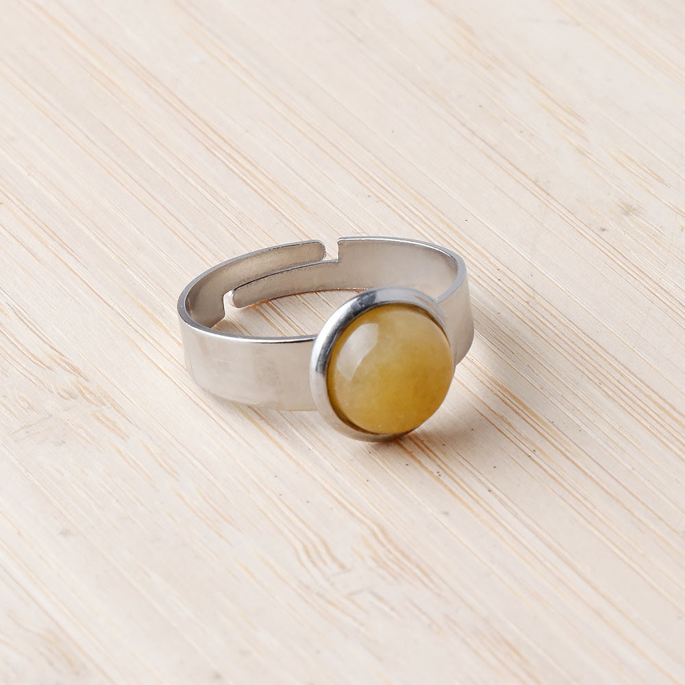 11mm Natural Crystal Round Ring