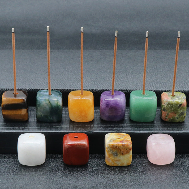 Crystal & Agate Cube Incense Holder