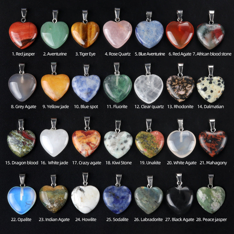 Gemstone Heart Pendants