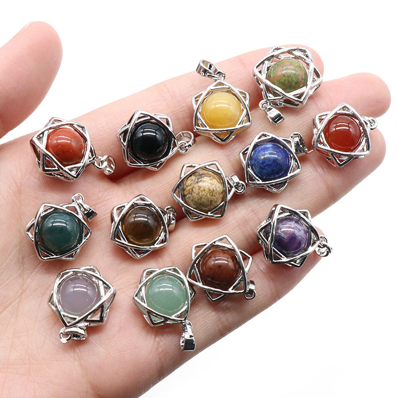 Gemstone Hexagram Star Pendant