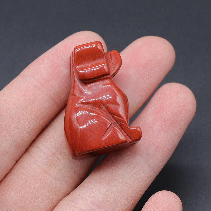 1-Inch Mini Dog Crystal Agate Carving