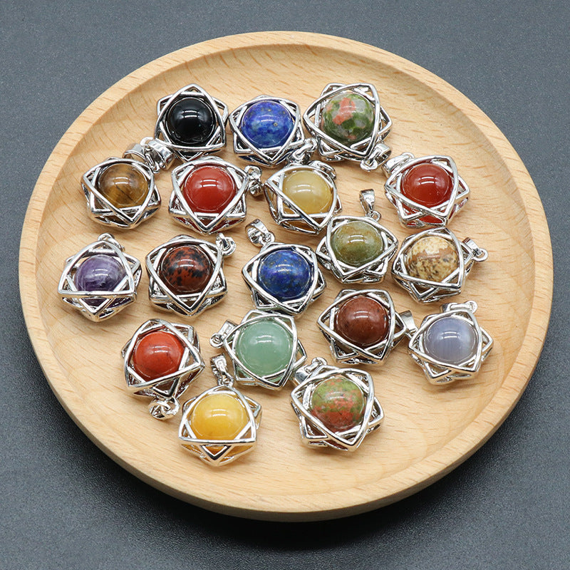 Gemstone Hexagram Star Pendant
