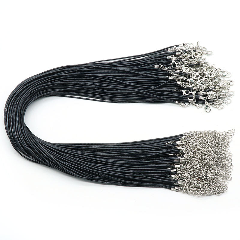 Black Wax Cord Necklace