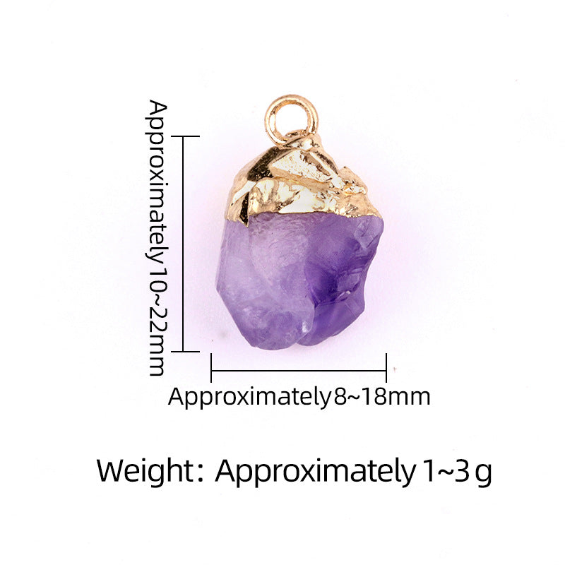 Gold Electroplated Raw Crystal Pendant