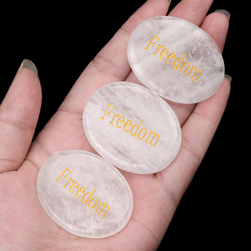 “Freedom” Engraved Thumb Stone