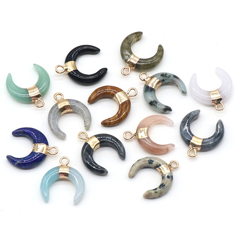 Crescent Pendant with Gold-Finished Horn