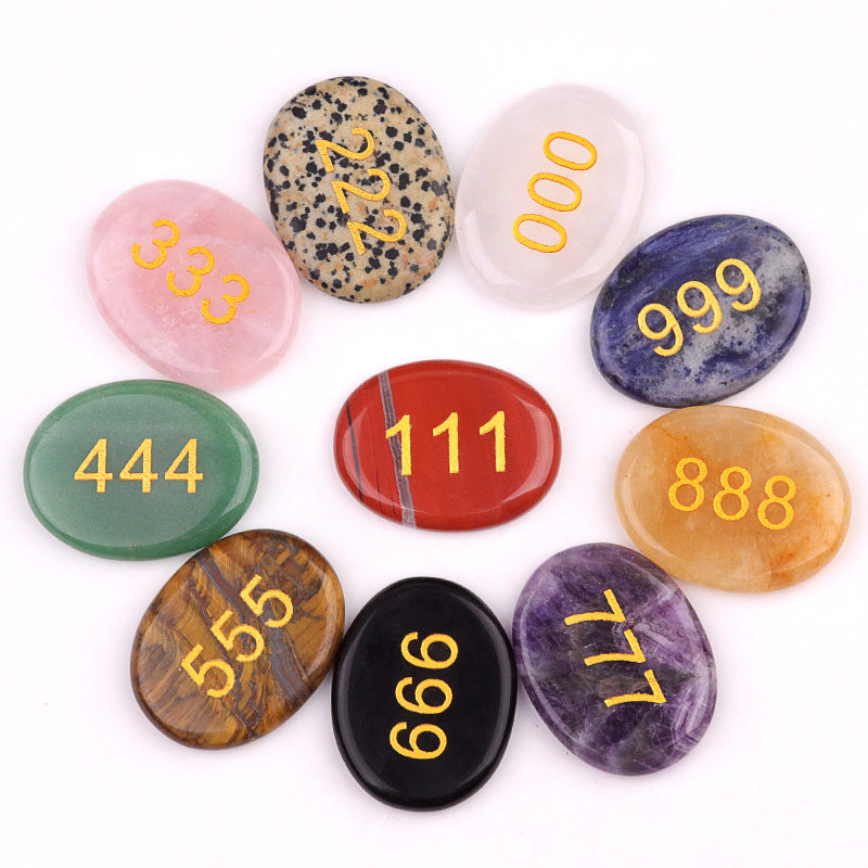 Angel Number Palm Stone