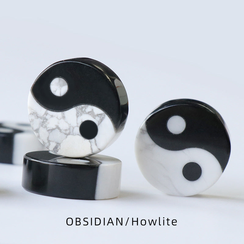 Howlite & Obsidian Yin-Yang