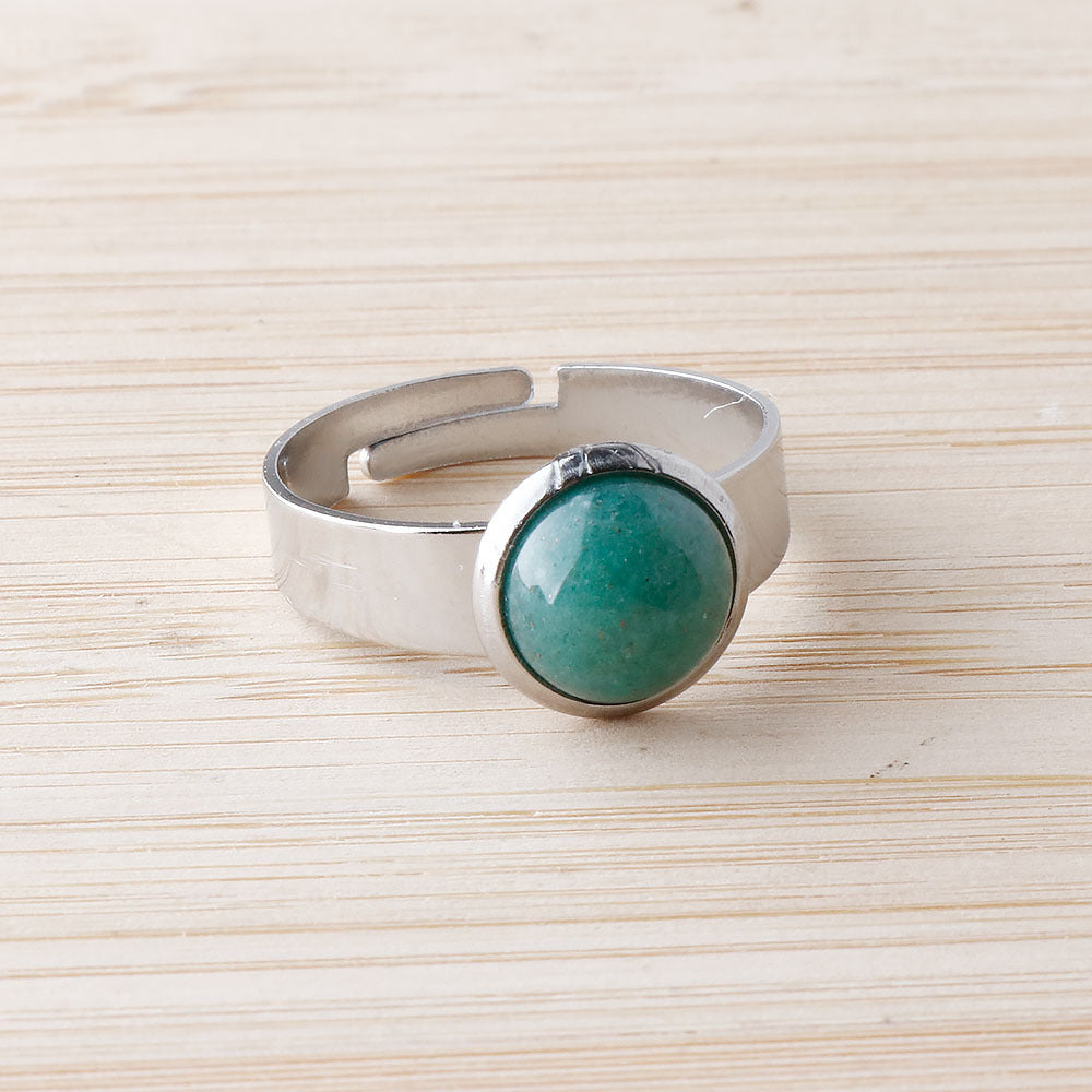 11mm Natural Crystal Round Ring
