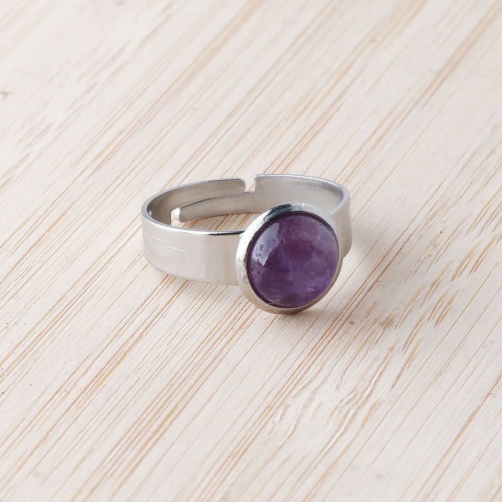 11mm Natural Crystal Round Ring