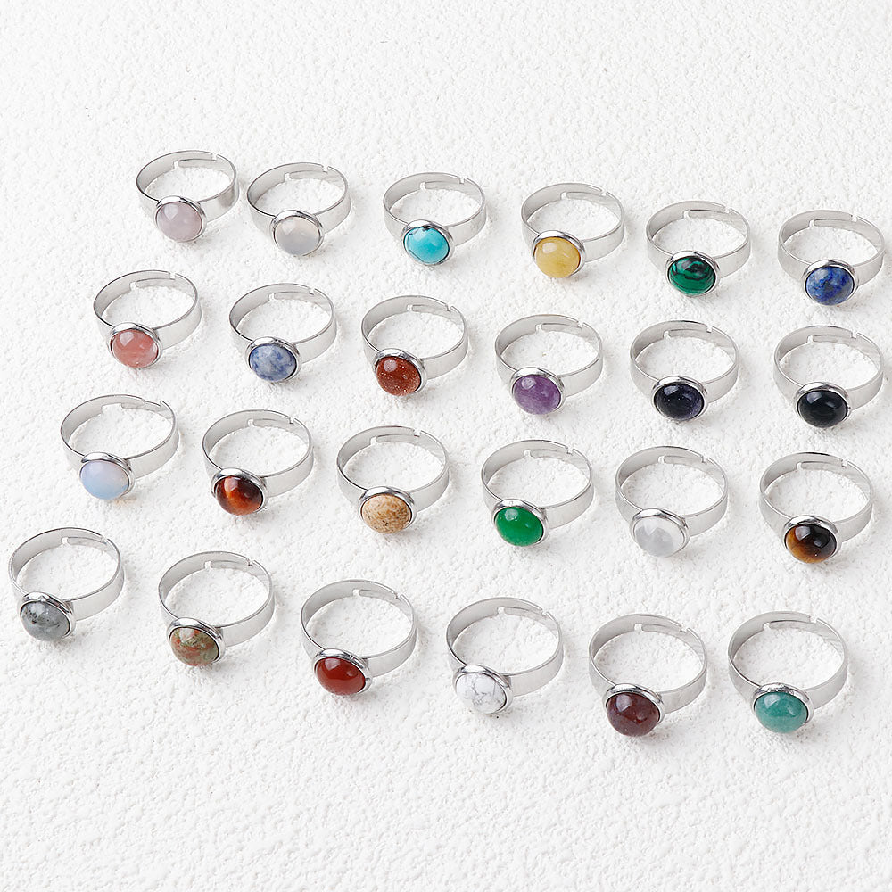 11mm Natural Crystal Round Ring