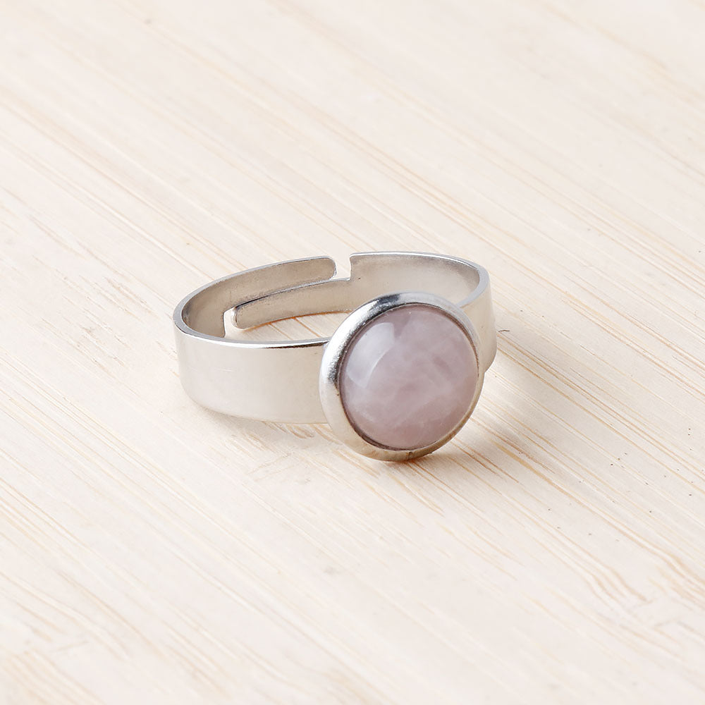 11mm Natural Crystal Round Ring