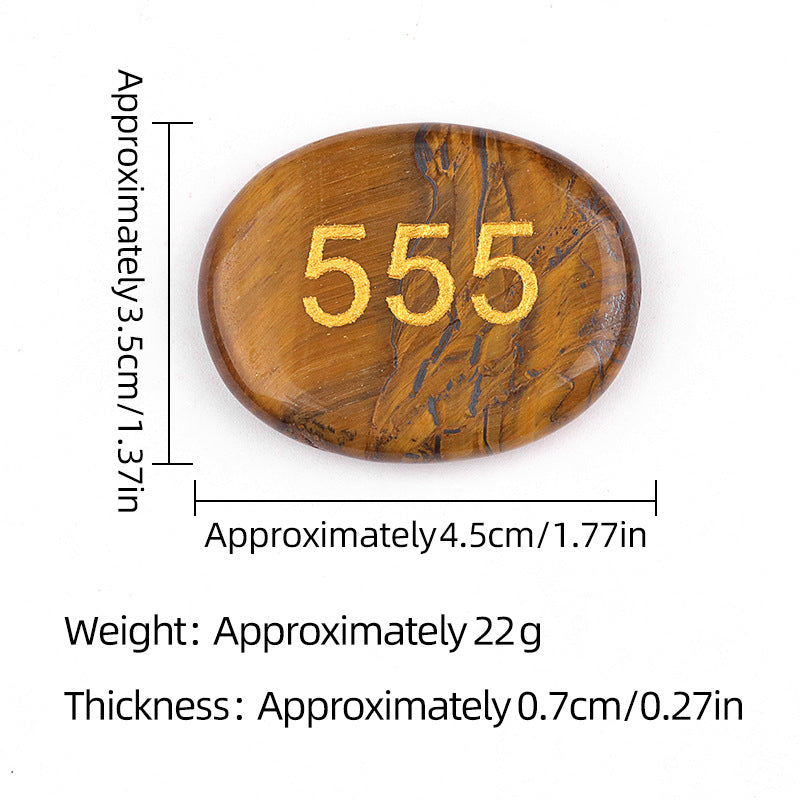 Angel Number Palm Stone