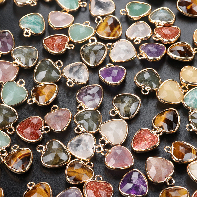 Faceted Crystal Heart Charm – 11mm