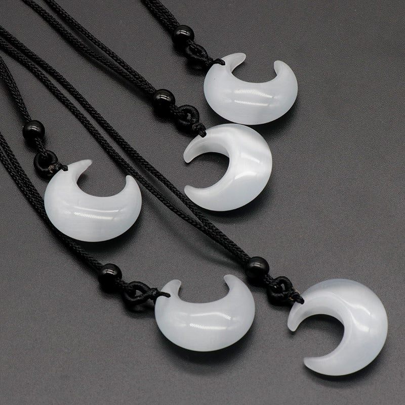 Cat’s Eye Moon Pendant Necklace