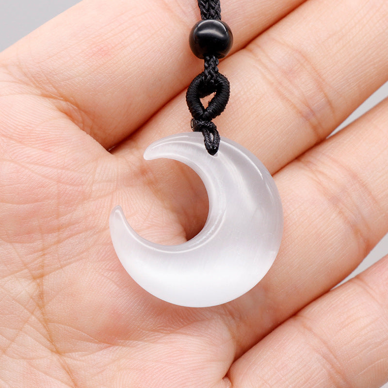 Cat’s Eye Moon Pendant Necklace