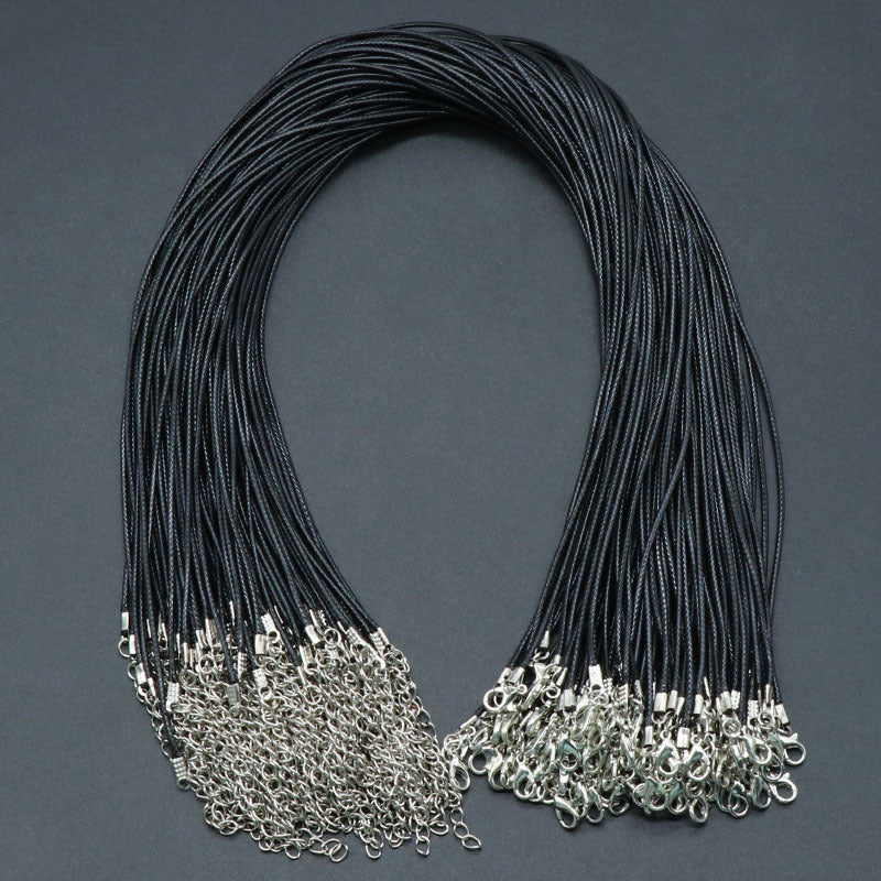 Black Wax Cord Necklace