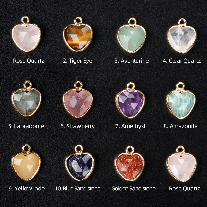 Faceted Crystal Heart Charm – 11mm