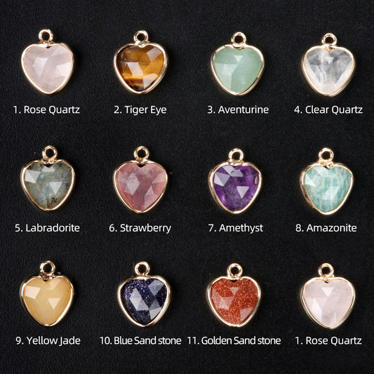 Faceted Crystal Heart Charm – 11mm
