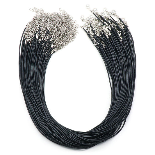 Black Wax Cord Necklace