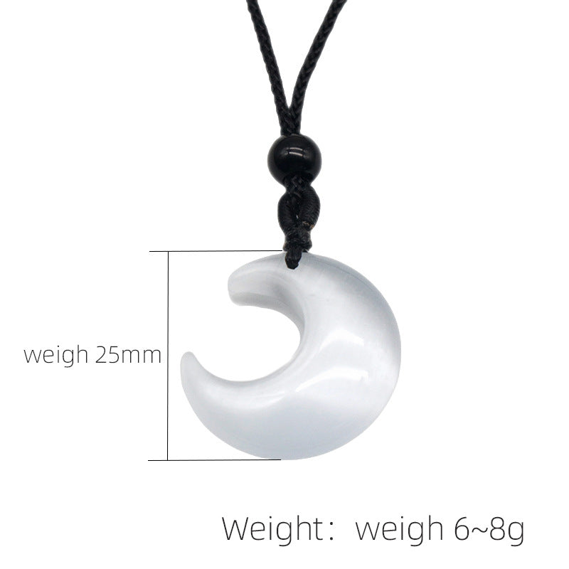 Cat’s Eye Moon Pendant Necklace